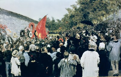 Meeting at the Mur des Federes - Pere Lachaise, 1883 by Ilya Efimovich Repin